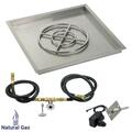 American Fireglass 36 In. Square Stainless Steel Drop-In Pan With Spark Ignition Kit - Natural Gas SS-SQPKIT-N-36